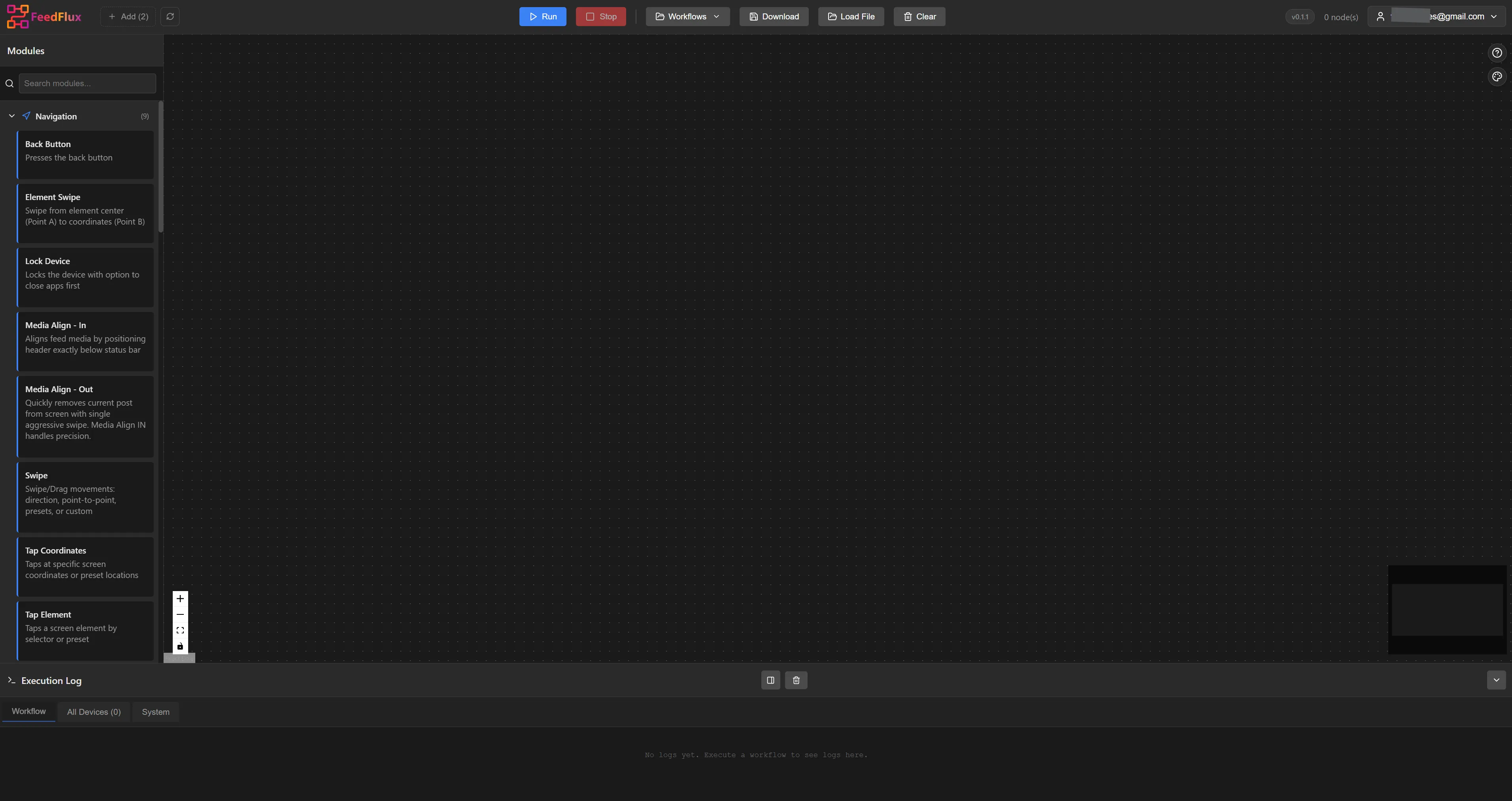 FeedFlux Workflow Canvas interface