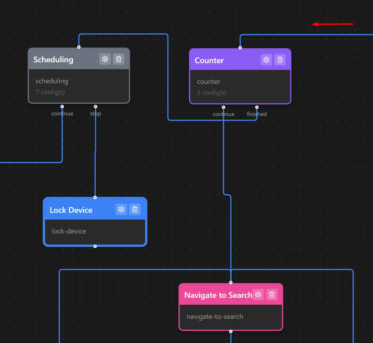Counter module workflow example